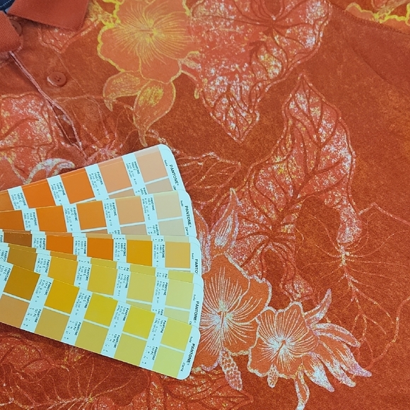 Saddlebred Orange and White Hawaiian Polo Shirt - Picture 11 of 13